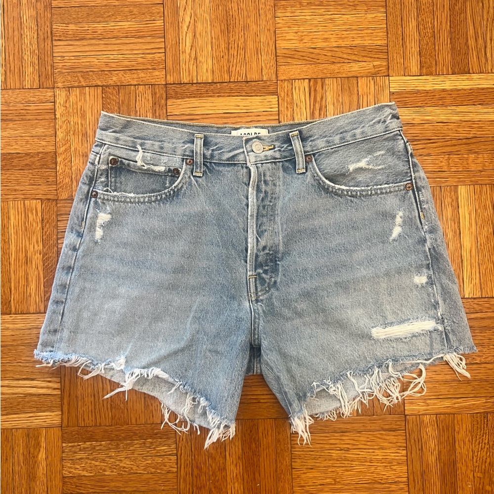 Agolde Parker Long Denim Shorts